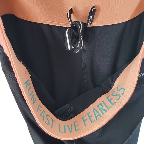 Nike Dri-Fit Run Fast Live Fearless Drawstring Active Capri Leggings Black Small - Picture 11 of 15